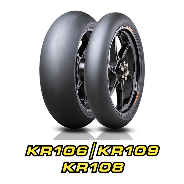 Dunlop KR106 / KR108 Track Reifen Packshot und Logo