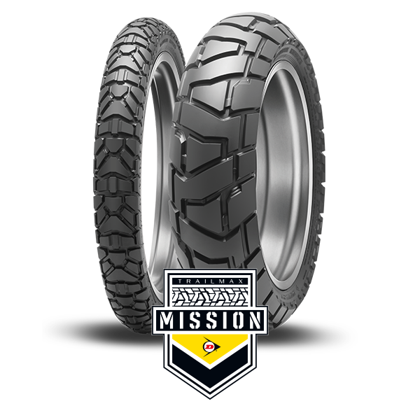 Paquete y logotipo de Dunlop Trailmax Mission