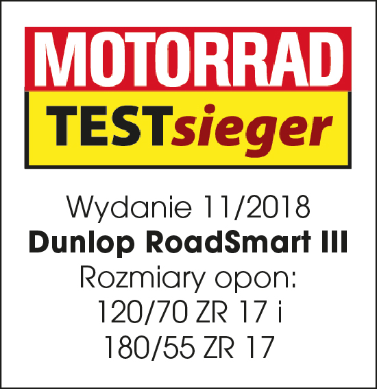 Logo zwycięstwa w testach RoadSmart III Motorrad